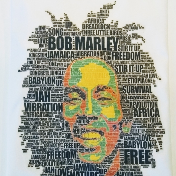 Women V Neck Bob Marley T Shirt - Picture 3 of 4